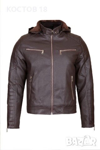 Мъжко зимно кожено яке – 3459, снимка 7 - Якета - 52500470