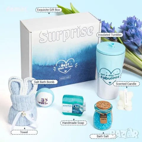 Подарък за жени за рожден ден, Релаксиращ спа комплект за нея, снимка 3 - Подаръци за жени - 49686178