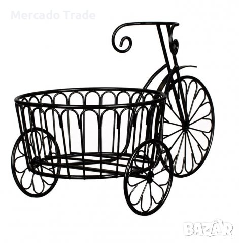 Декоративна поставка Mercado Trade, За саксия, Велосипед, Черен, снимка 3 - Декорация за дома - 39819468