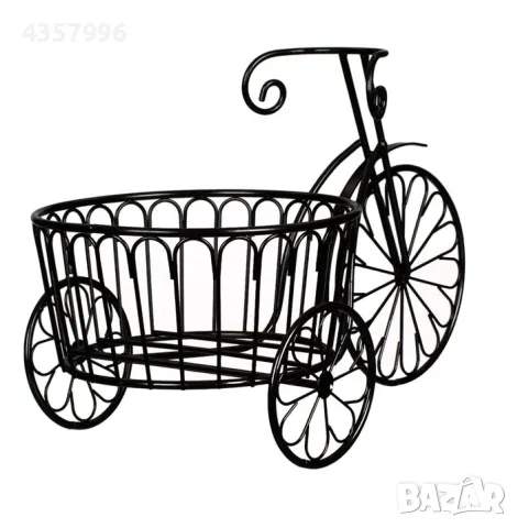  Декоративна поставка за саксия, Велосипед, Черен , снимка 2 - Градински мебели, декорация  - 49177200