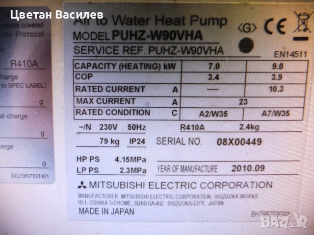 Mitsubishi Air Source Heat Pump PUHZ-W90VHA, снимка 5 - Климатици - 39103774