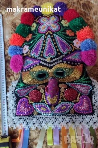 Кукерска маска, гугла, уникат, арт, ръчна изработка, декорация , снимка 2 - Декорация за дома - 41588628