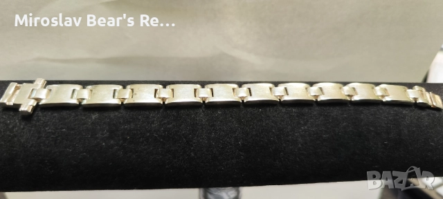 Масивна сребърна гривна с плочки , 19см , печати . , снимка 6 - Гривни - 52178694