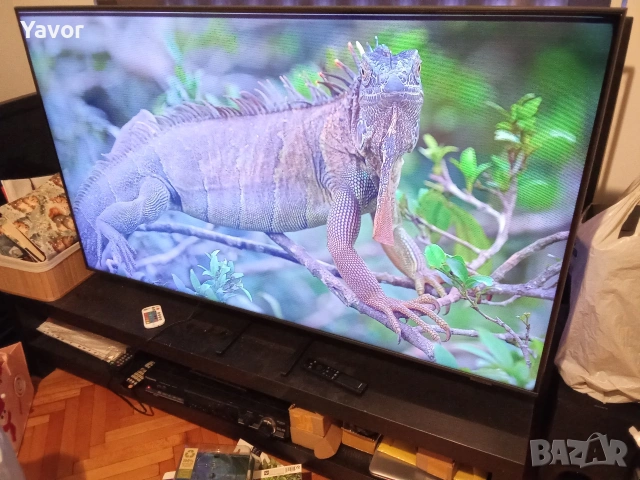 Телевизор QLED SAMSUNG 55 инча, работещ, със забележка, снимка 3 - Телевизори - 53622756