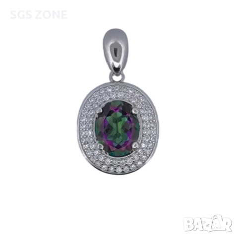 сребърна висулка с мистичен топаз