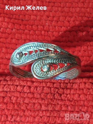 СТАРИНЕН СРЕБЪРЕН ПРЪСТЕН ФИЛИГРАННО СРЕБРО 950 ПРОБА РЪЧНА МАЙСТОРКА ФИНА ИЗРАБОТКА 17105, снимка 5 - Антикварни и старинни предмети - 41342143