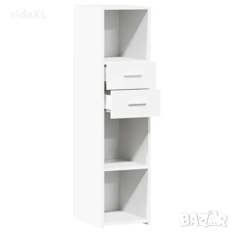 vidaXL Висок шкаф, бял, 30x42,5x124 см, инженерно дърво, снимка 7 - Бюфети - 56148180