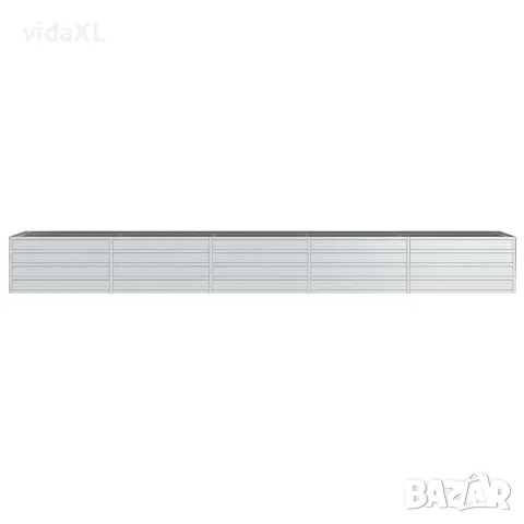 vidaXL Повдигната градинска леха, 400x80x45 см, стомана, сребриста, снимка 4 - Саксии и кашпи - 56146600