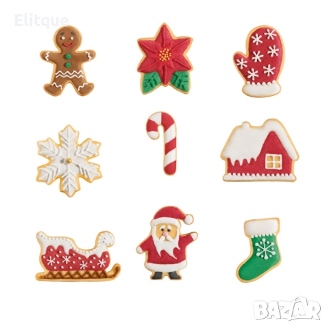 Комплект форми за сладки 9 броя, коледни, снимка 6 - Други - 52831512
