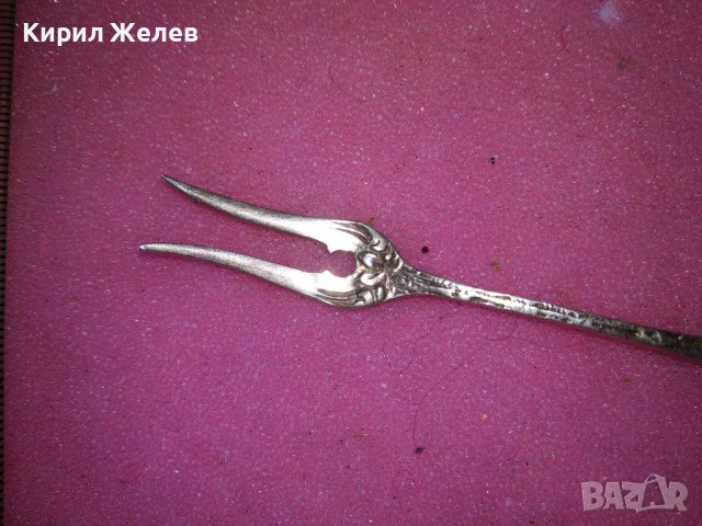 СТАРА НЕМСКА ФЛОРАЛНА КОЛЕКЦИОНЕРСКА ДЕСЕРТНА СРЕБЪРНА ВИЛИЧКА СРЕБРО 800 ПРОБА 42990, снимка 14 - Колекции - 44372872