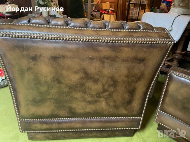 3 броя уникални честърфийлд кресла ръчна изработка ест кожа фотьойли, снимка 5 - Дивани и мека мебел - 52403653