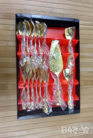Комплект десертни прибори, снимка 2 - Прибори за хранене, готвене и сервиране - 50113155