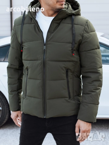 Мъжко зимно ватирано яке с качулка, 4цвята , снимка 2 - Якета - 52259354