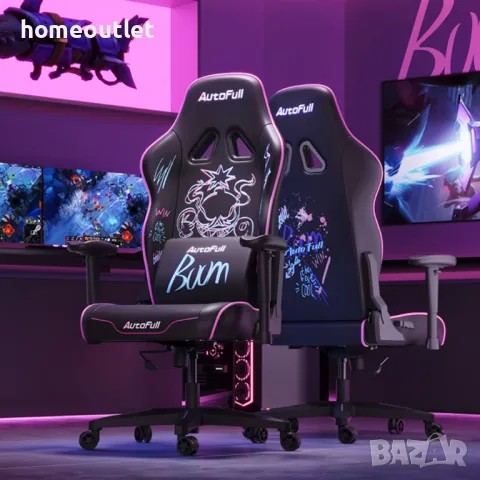 ПРОМОЦИЯ Геймърски стол с ергономичен дизайн и графити AF111BSA-EU, снимка 2 - Столове - 48942584