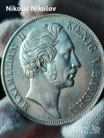 2 гулдена 1855 г., Германия (Бавария) сребро