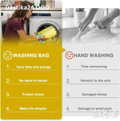 Плюшена чанта за пране на обувки в пералня. Жълта с цип., снимка 3 - Чанти - 53526720