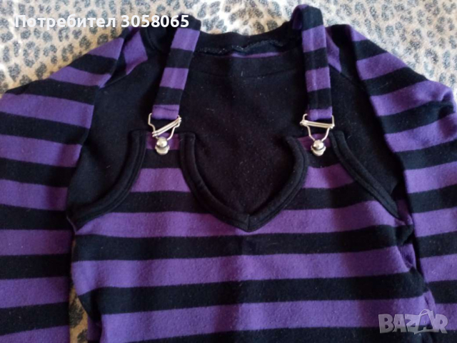 блуза с лилаво и черно и интересни акценти, снимка 2 - Блузи с дълъг ръкав и пуловери - 36277382