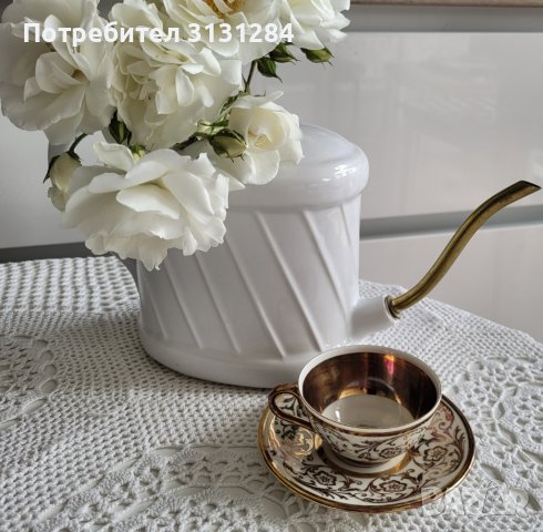Промо!!  Антикварна чаша за кафе със злато  Kronester Bavaria Германия, снимка 5 - Чаши - 40888752