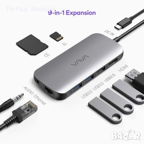 VAVA 9-в-1 USB-C хъб, снимка 2 - Друга електроника - 40993202
