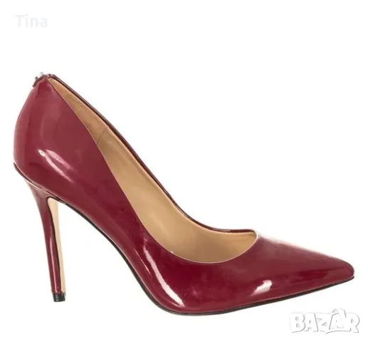 GUESS КОЖЕНИ ОБУВКИ НА ВИСОК ТОК- ЧЕРВЕНИ, ЛАЧЕНИ, снимка 2 - Дамски обувки на ток - 39369118