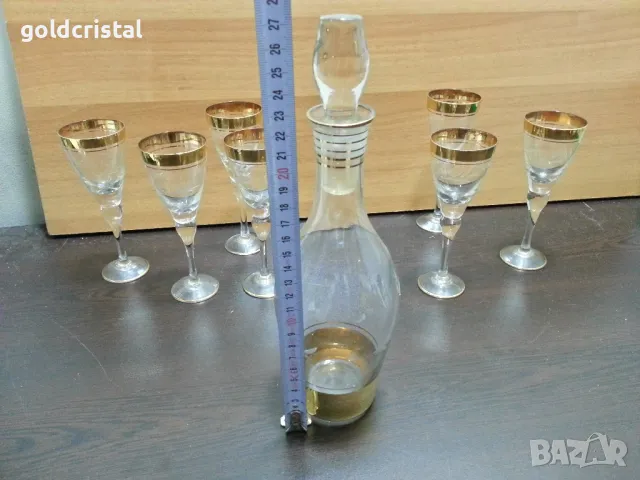 ретро стъклени чаши и гарафа, снимка 9 - Антикварни и старинни предмети - 48936667