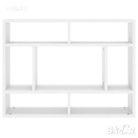 vidaXL Стенен рафт, бял, 75x16x55 см, инженерно дърво, снимка 4 - Етажерки - 56147801