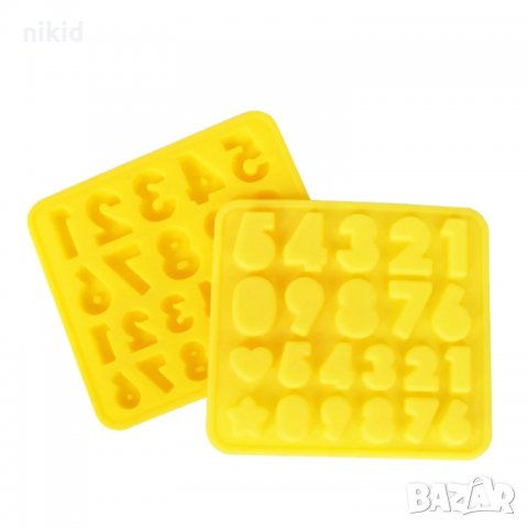 числа цифри Дълбок силиконов молд форма фондан шоколад гипс мола, снимка 2 - Форми - 34551190