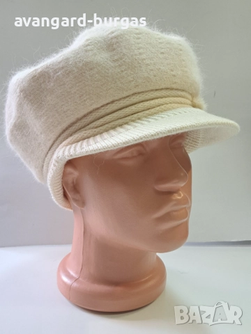 324 Дамска бутикова шапка каскет - ангора, снимка 2 - Шапки - 52529967