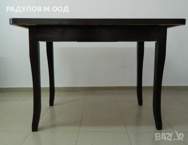 Трапезна маса разтегателна правоъгълна с бароков крак 80*120 см, цвят венге / 77134, снимка 2 - Маси - 44600693
