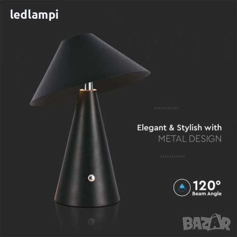 Настолна LED Лампа 3W Димиране Черна Презареждане 3в1, снимка 3 - Настолни лампи - 41139682