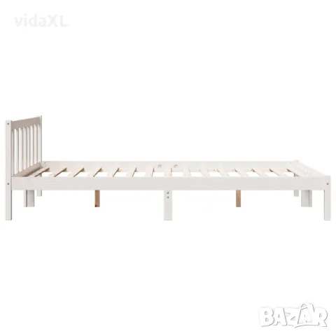 vidaXL Екстра дълга рамка за легло, без матрак, 140x220 см, бор масив, снимка 5 - Спални и легла - 56148194