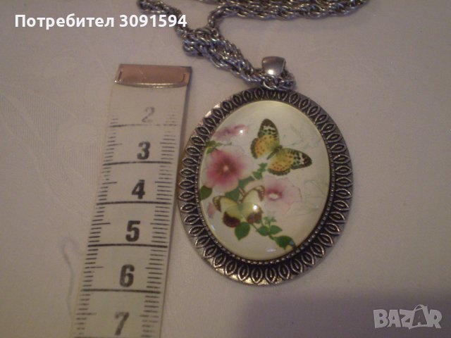 медальон винтидж стил пеперуда и цветя, снимка 6 - Антикварни и старинни предмети - 38849959