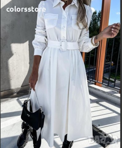 ДАМСКА РОКЛЯ С КОЛАН WHITE, снимка 2 - Рокли - 44451930