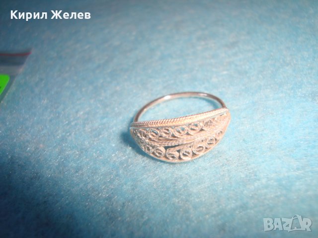 19 ВЕК СРЕБЪРЕН ПРЪСТЕН ФИЛИГРАН СРЕБРО ВИСОКА ПРОБА МАЙСТОРСКИ УНИКАТ СТАРО ГРАДСКО БИЖУ 26617, снимка 8 - Антикварни и старинни предмети - 34631496