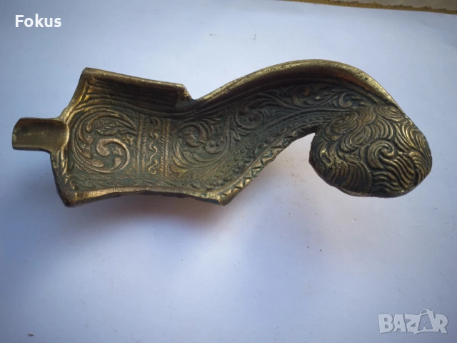 ПЕПЕЛНИК БРОНЗ МЕСИНГ ГРАВЮРА МАРКИРОВКА, снимка 2 - Антикварни и старинни предмети - 53524782