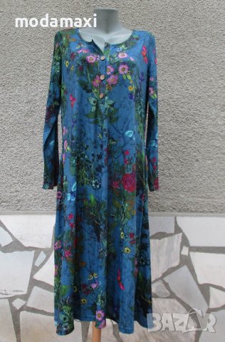 3XL Нова миди рокля в океанско синьо, снимка 5 - Рокли - 41870768