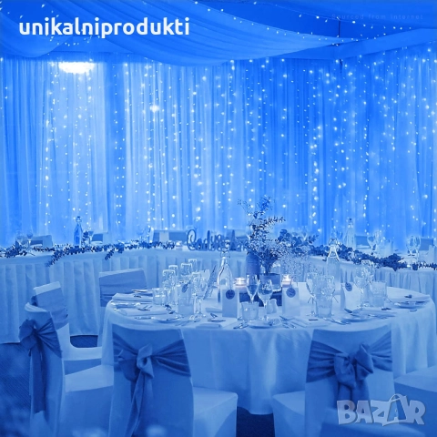 Коледни лампички Водопад 3м х 3м с функция статична светлина , снимка 2 - Лед осветление - 52259535