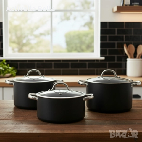 Алуминиева тенджера с мраморно покритие и капак – здравословно готвене без загаряне