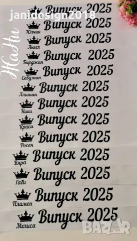 Метални свирки за Абитуриентски бал с надпис по поръчка #випуск2025 , снимка 11 - Други - 48876360