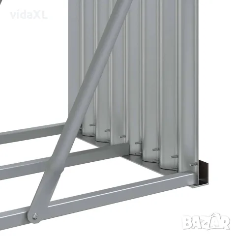 vidaXL Поставка за дърва, светлосив, 234x45x100см, поцинкована стомана, снимка 8 - Дърва за огрев - 56147377