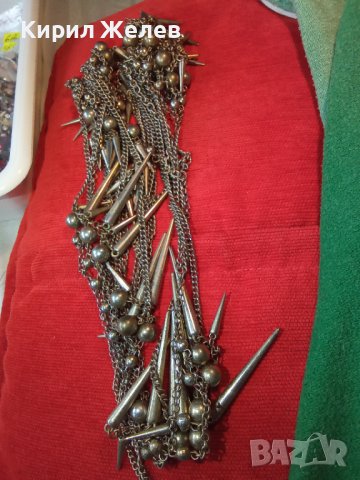 ПОЗЛАТЕНА ОГРОМНА ОГЪРЛИЦА СТОМАНЕНА ВЕРИЖКА и МЕСИНГОВИ ВИСУЛКИ 31629, снимка 16 - Колиета, медальони, синджири - 37991302