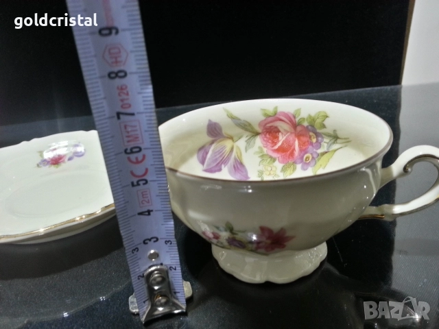 старинен немски порцелан чаша са кафе с чинийки , снимка 6 - Антикварни и старинни предмети - 52777329