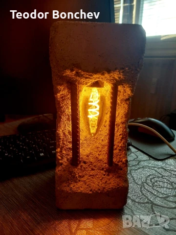 Бетонна АРТ лампа, снимка 1