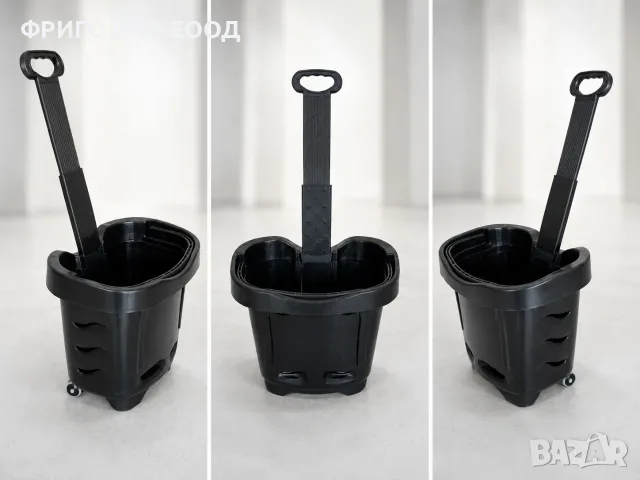 Пазарска кошница с телескопично рамо и колела 40L