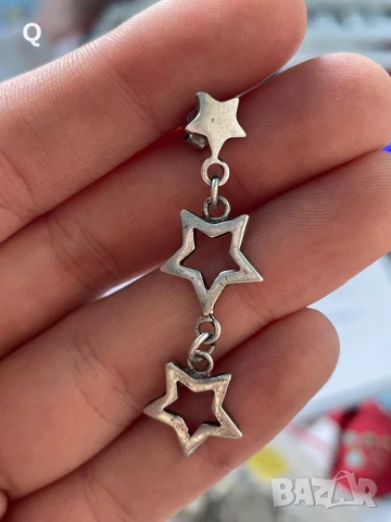 Сребърни обеци звездички,проба 925 (9)
