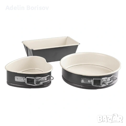 Комплект мини форми за печене Exclusive“ (3 части) – керамично покритие, сърце и подвижен ръб, снимка 4 - Форми - 53722431