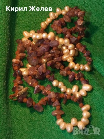 СТАРО СКЪПОЦЕННО КОЛИЕ ЕСТЕСТВЕНИ РЕЧНИ ПЕРЛИ АМЕТИСТ и ПАТИНИРАН МЕТАЛ 38887, снимка 18 - Антикварни и старинни предмети - 41865435