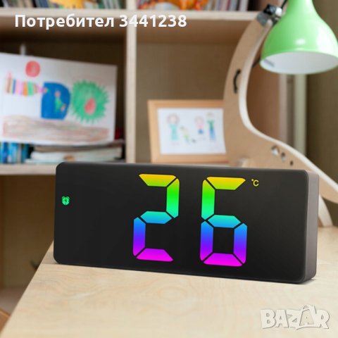 LED часовник с функция будилник, RGB подсветка, снимка 2 - Други стоки за дома - 42636394
