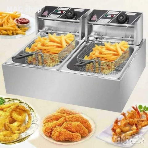 НОВ Фритюрник Професионален електрически единичен или двоен Фритюрници, снимка 4 - Друго търговско оборудване - 48685847