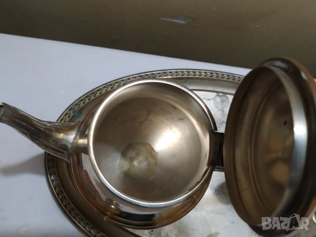 посребрен месингов сервиз арт деко, снимка 4 - Антикварни и старинни предмети - 38891709